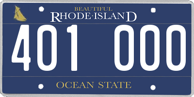 RI license plate 401000