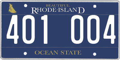 RI license plate 401004