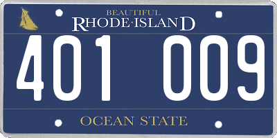 RI license plate 401009