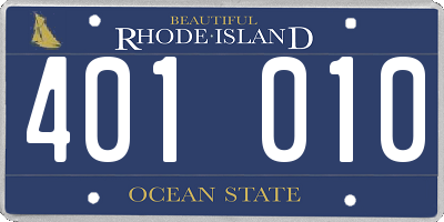 RI license plate 401010