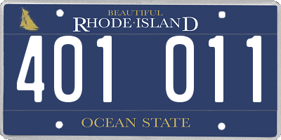 RI license plate 401011