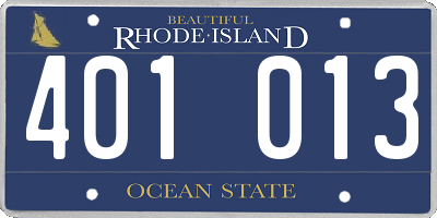 RI license plate 401013