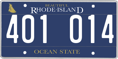 RI license plate 401014