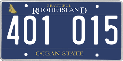 RI license plate 401015