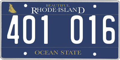 RI license plate 401016