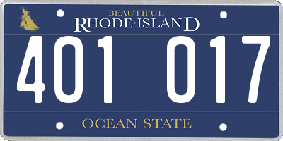 RI license plate 401017
