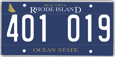 RI license plate 401019