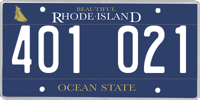 RI license plate 401021