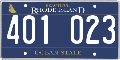RI license plate 401023