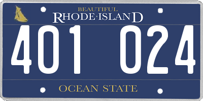 RI license plate 401024