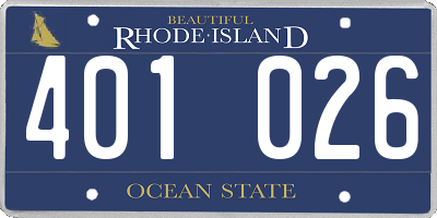 RI license plate 401026