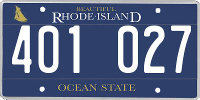 RI license plate 401027