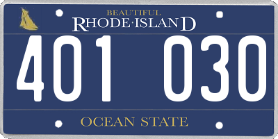 RI license plate 401030