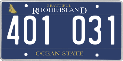 RI license plate 401031