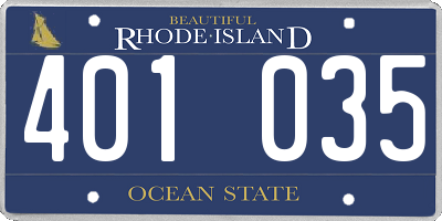 RI license plate 401035