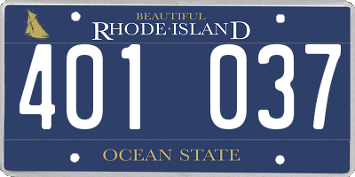 RI license plate 401037