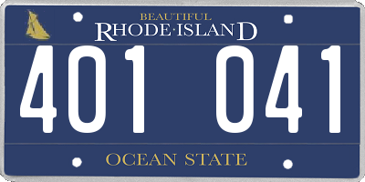 RI license plate 401041