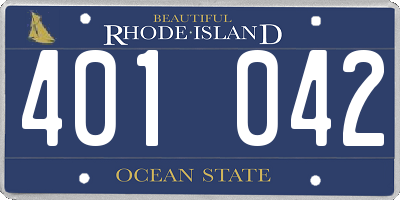RI license plate 401042