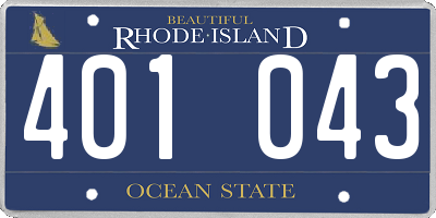RI license plate 401043
