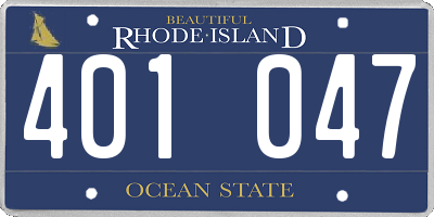 RI license plate 401047