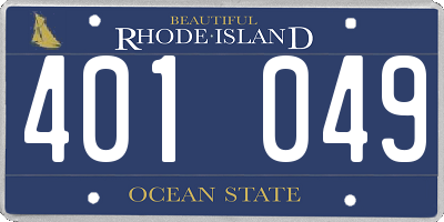 RI license plate 401049