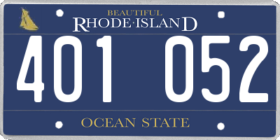 RI license plate 401052