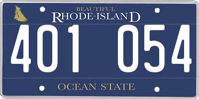 RI license plate 401054