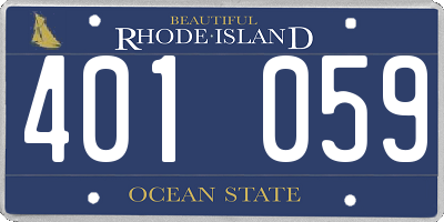 RI license plate 401059