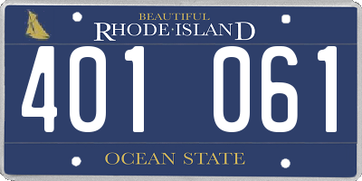 RI license plate 401061