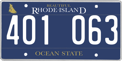 RI license plate 401063