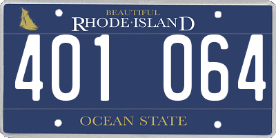 RI license plate 401064
