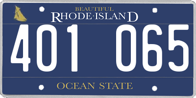 RI license plate 401065