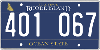 RI license plate 401067