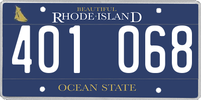 RI license plate 401068