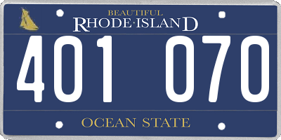 RI license plate 401070