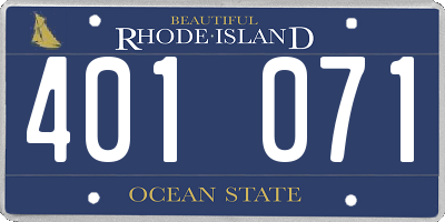 RI license plate 401071