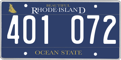 RI license plate 401072
