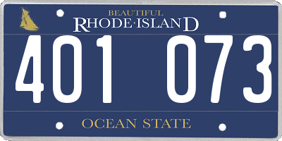 RI license plate 401073