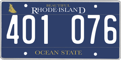 RI license plate 401076
