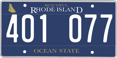 RI license plate 401077