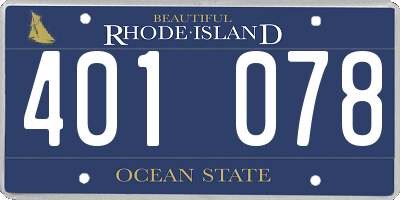 RI license plate 401078