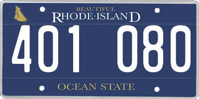 RI license plate 401080
