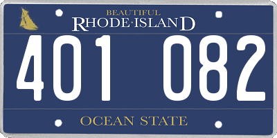 RI license plate 401082
