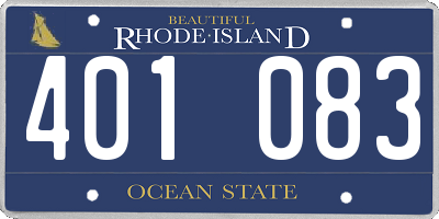 RI license plate 401083