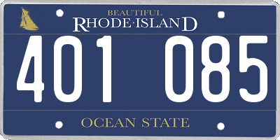 RI license plate 401085