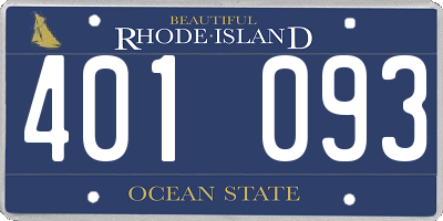 RI license plate 401093