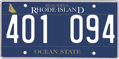 RI license plate 401094
