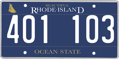 RI license plate 401103