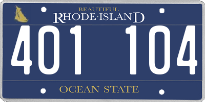 RI license plate 401104