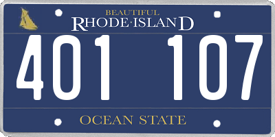 RI license plate 401107